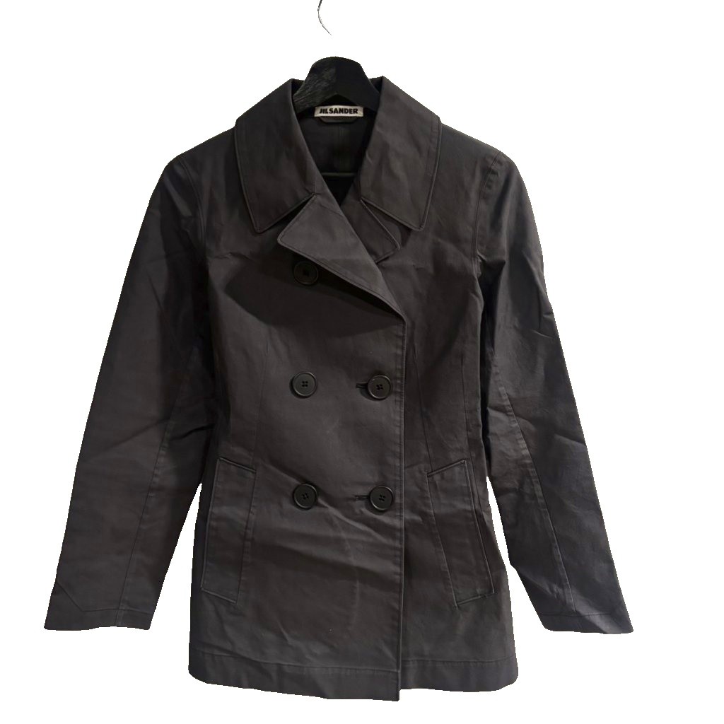 【中古】ジルサンダー JIL SANDER コート トレンチ ショート丈 34 グレー ■TC レディース 【ベクトル 古着】 260123