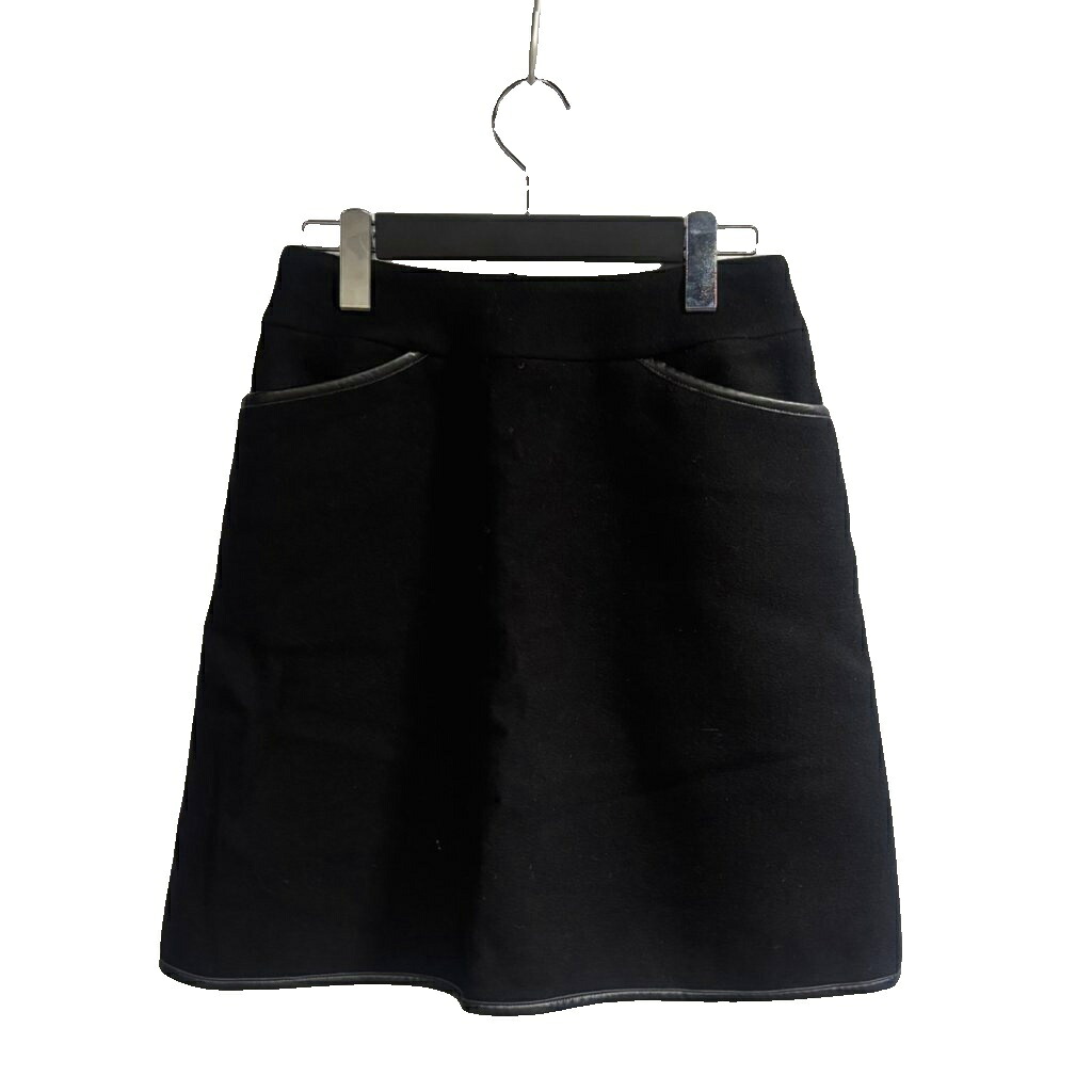 【中古】未使用品 フォクシー FOXEY タグ付き スカート 台形 ひざ丈 カシミヤ 38 黒 ブラック 30302 ■TC レディース 【ベクトル 古着】 260124