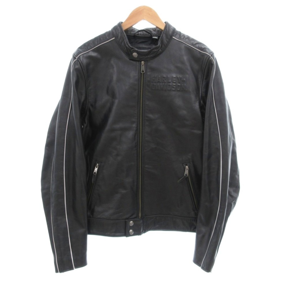 【中古】未当て嵌める品 ハーレーダビッドソン HARLEY DAVIDSON 引き舟付き添い人 シングル ライダース 上衣 なめし革 ジップアップ M 黒 黒いこと 97000-23VM/000M /JS ■GY42 メンズ 【ベクター 古着】 260123