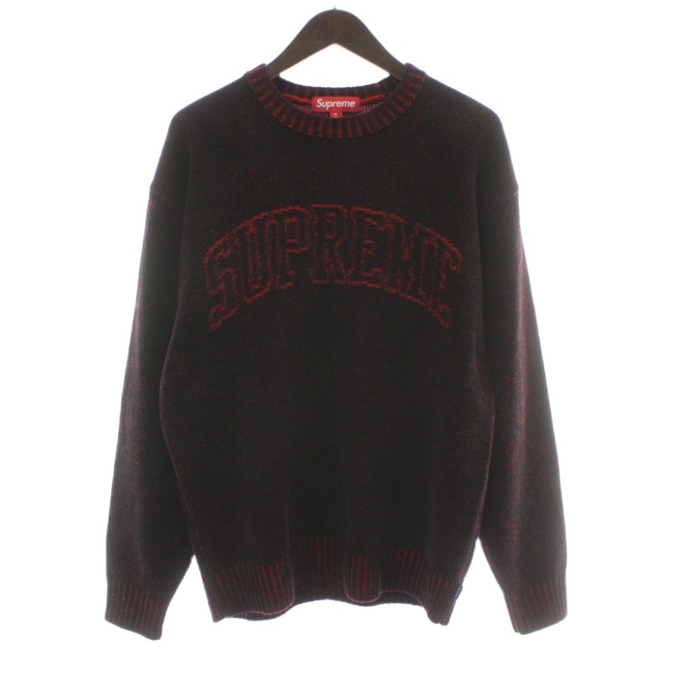 【中古】シュプリーム SUPREME 24SS コントラストアークロゴセーター Contrast Arc Sweater 編み物 長袖 M 黒 黒いこと 赤いこと RN101837 /PP ■GY01 メンズ 【ベクター 古着】 260204