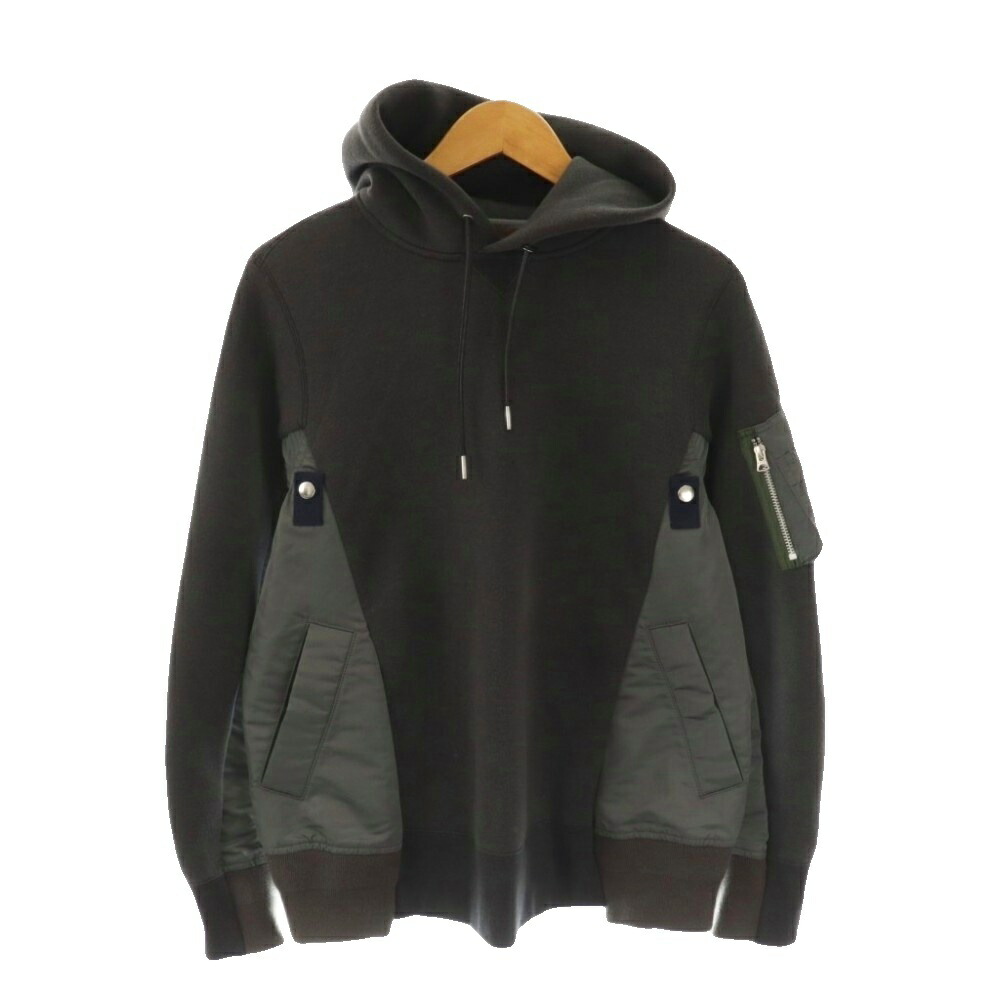 【中古】サカイ sacai MA-1 Hoodie Sponge Sweat パーカー 1 薄墨色 /AG ■os ■SH メンズ 【ベクター 古着】 260301