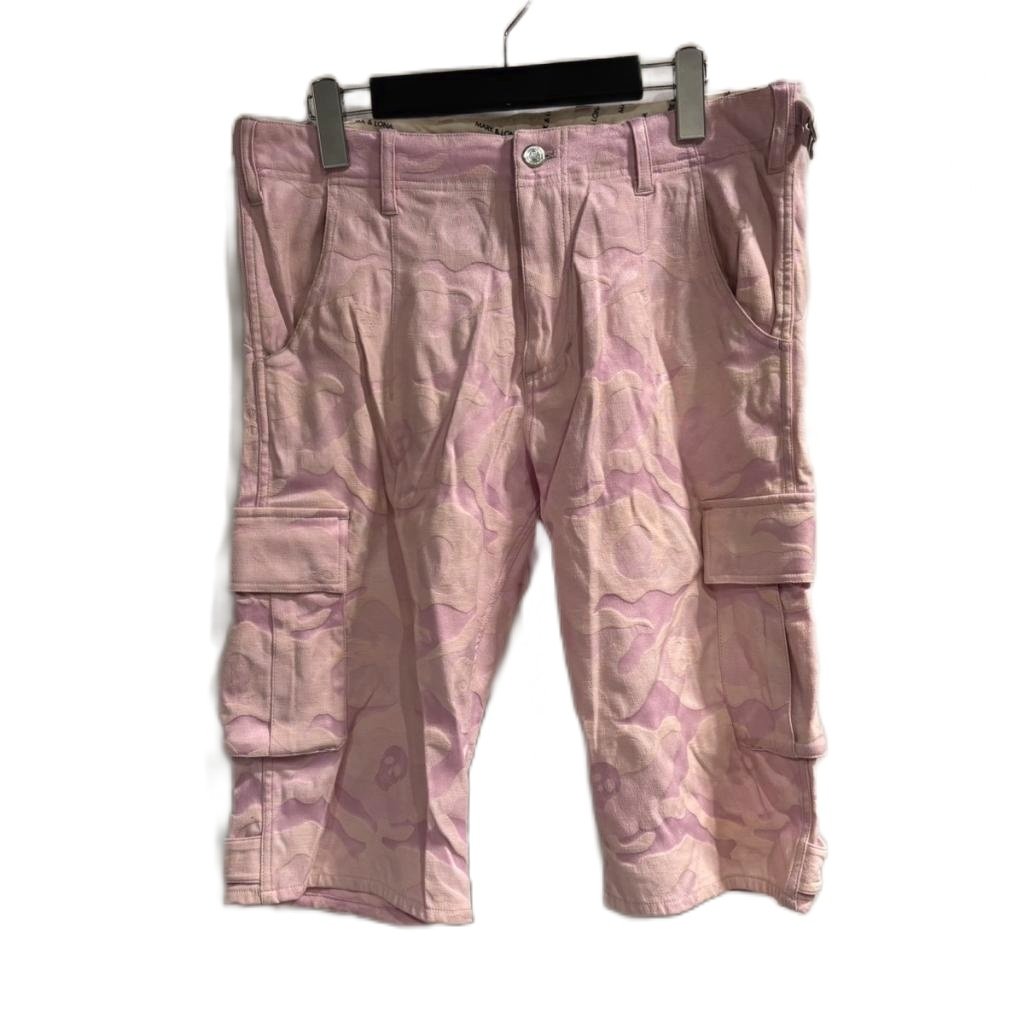 【中古】マーク＆ロナ MARK&LONA ハーフパンツ ドクロ柄 迷彩 ゴルフウェア ピンク L ■GY99 メンズ 【ベクトル 古着】 260321