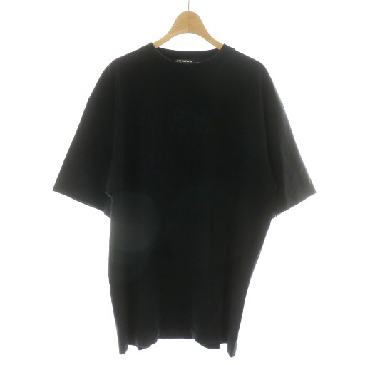 【中古】バレンシアガ BALENCIAGA 2020年 LION LAUREL TEE Tシャツ カットソー 半袖 BB ロゴ刺繍 オーバーサイズ XS 黒 ブラック 641675 /MP ■GY18 メンズ レディース 【ベクトル 古着】 260310
