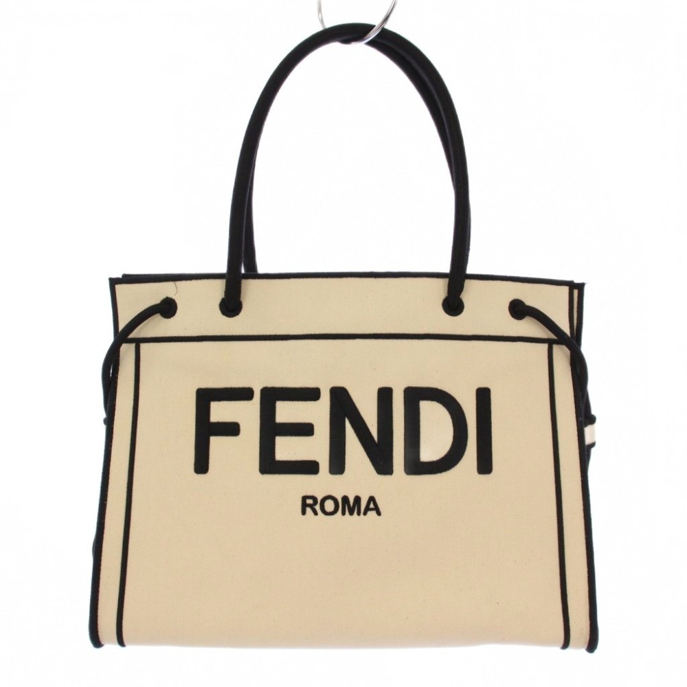 【中古】フェンディ FENDI Roma Go To ショッパー トートバッグ ハンドバック 白 8BH378 /KH ■OH レディース 【ベクター 古着】 260310