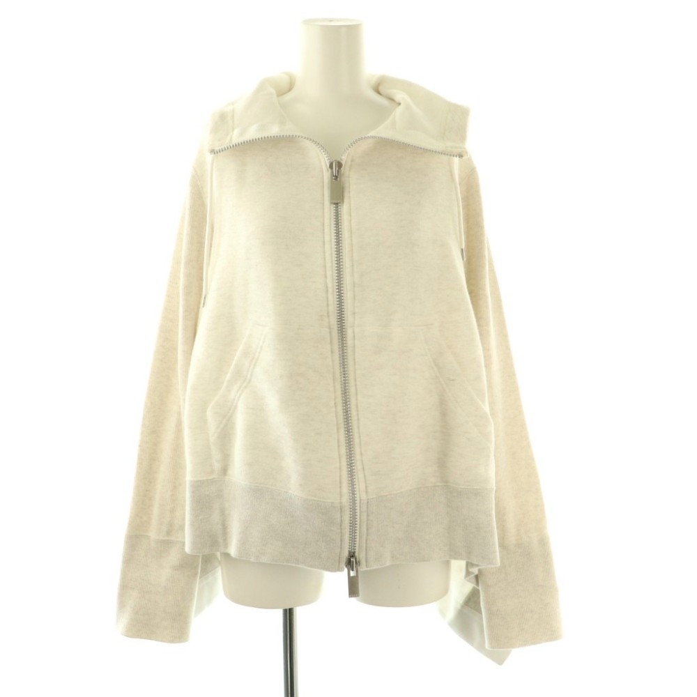 【中古】サカイ sacai 20-04862 Sponge Sweat Hoodie フーディージャケット ジップパーカー 汗水 2 象牙色 /ES ■os レディース 【ベクター 古着】 260309