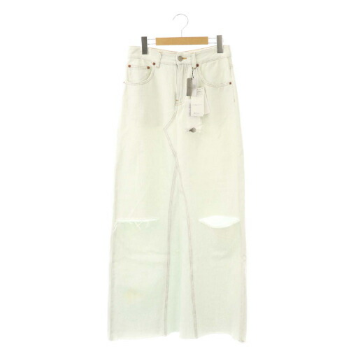 【中古】未使用品 マルタンマルジェラ Martin Margiela MM6 24SS カットデザイン デニムロングスカート 38 ライトブルー S52MI007 /HK ■OS 【ベクトル 古着】 260309