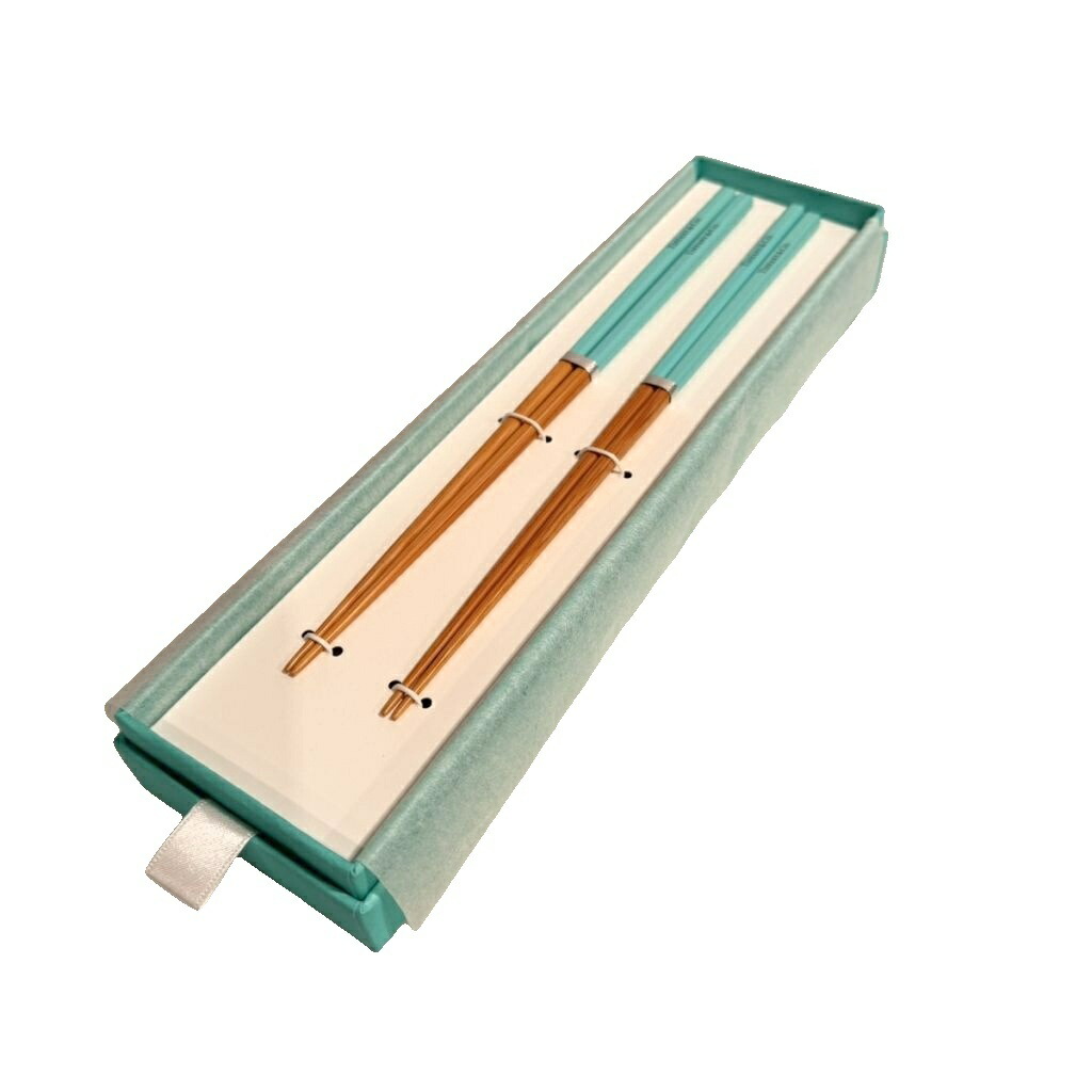 【中古】ティファニー TIFFANY \u0026 CO. カトラリー 二本書き割り 箸  箱あり ターコイズブルー メンズ レディース 【ベクター 古着】 260328