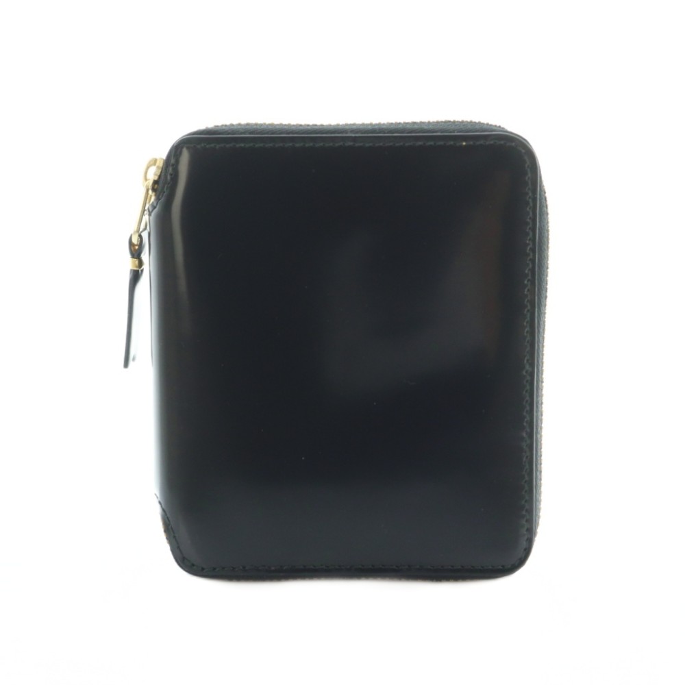 【中古】コムデギャルソン COMME des GARCONS ミラーインサイド 財布 二つ折り ラウンドファスナー 小銭入れ 黒 ゴールドカラー SA2100MI /MI ■OS ユニセックス メンズ レディース 【ベクトル 古着】 260330