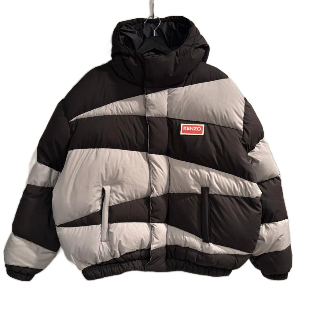 【中古】ケンゾー KENZO ダウンジャケット ブルゾン グレー 黒 ブラック S メンズ 【ベクトル 古着】 260329｜ブランド古着の買取販売ベクトル