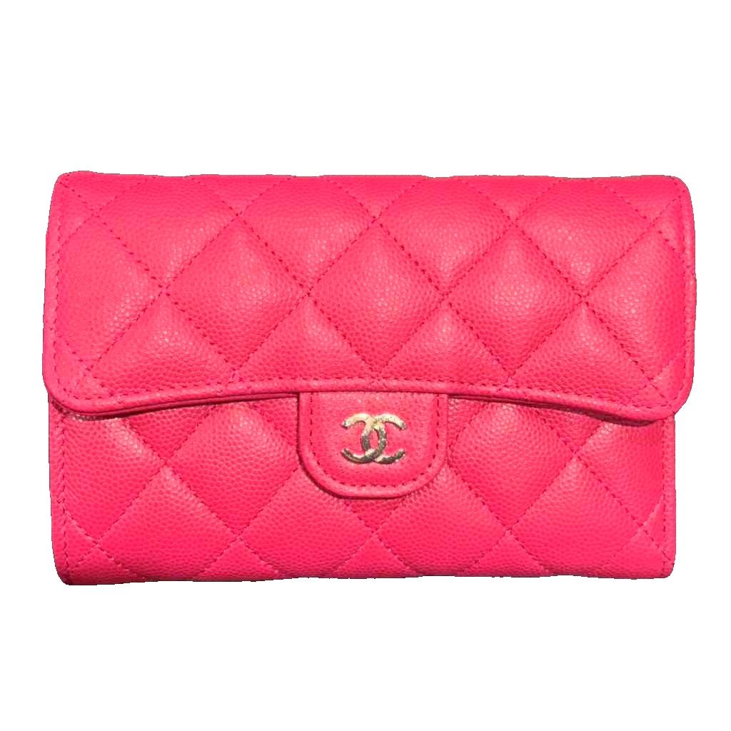 【中古】未当て嵌める品 シャネル CHANEL マトラッセ なめし革 キャビア素はだ フラップウォレット 並み並み 二つ折り札入れ 箱付き添い人 サクラ色 AP0232 ☆AA★ レディース 【ベクター 古着】 260411