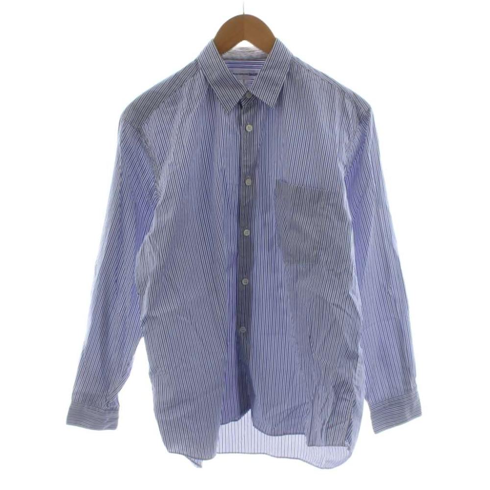 【中古】コムデギャルソンシャツ COMME des GARCONS SHIRT FOREVER WIDE CLASSIC シャツ 長袖 ストライプ柄 S 青 ブルー 白 ホワイト FZ-B115 /AN36 メンズ 【ベクトル 古着】 260415