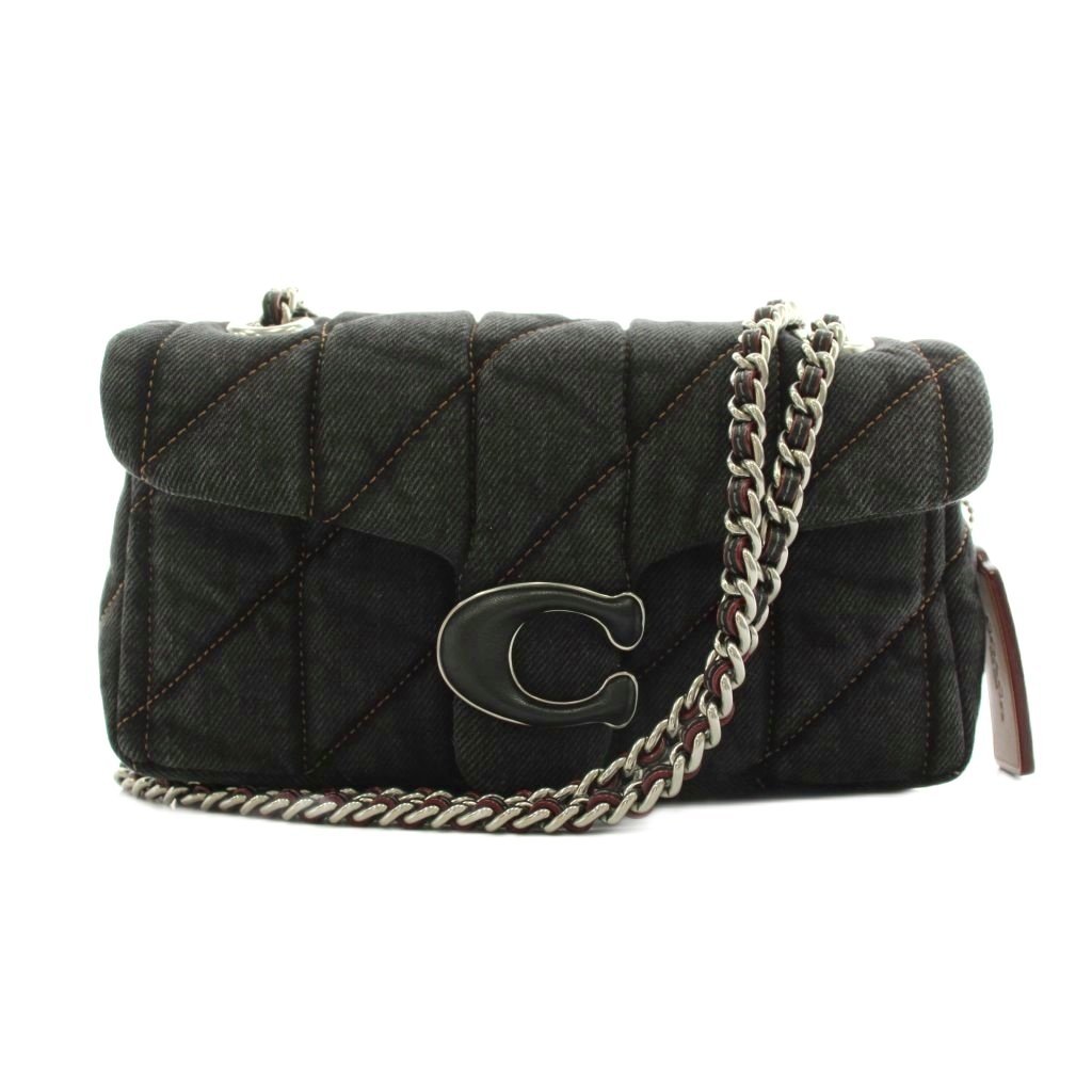 【中古】コーチ職 COACH タビー ショルダーバッグ キルティング ロゴタイプ チェーン店 黒 黒いこと CR701 /AN78 レディース 【ベクター 古着】 260520
