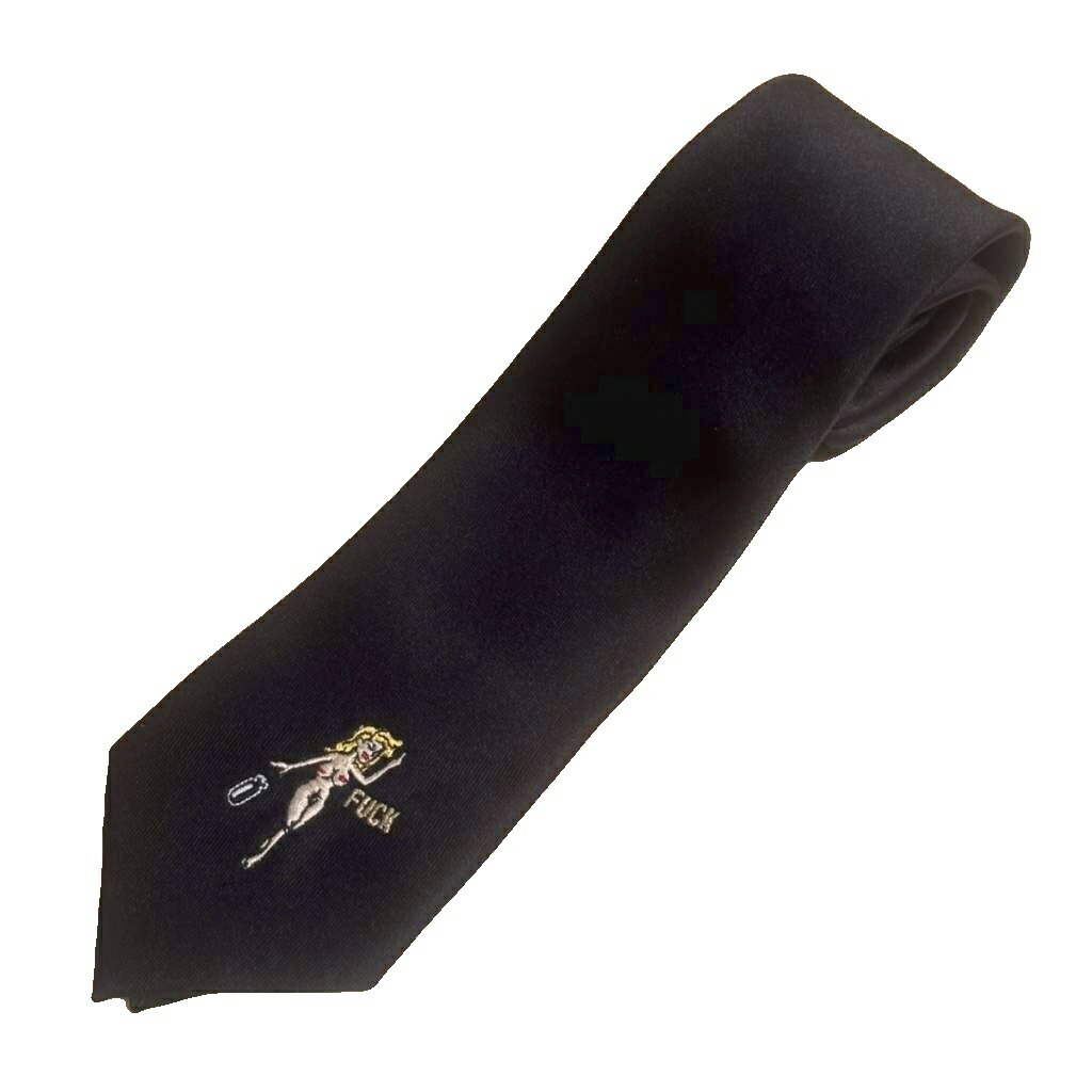 【中古】ワコマリア WACKO MARIA タイ 地絹 刺しゅう 黒 黒いこと  メンズ 【ベクター 古着】 260523