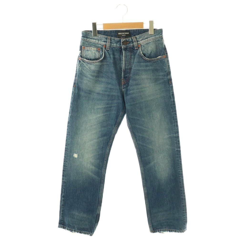 【中古】バレンシアガ BALENCIAGA 697830 TBP48 ジーンズズボン下 デニム 29 裾不都合 USED産業 青色 /ES ■GY17 メンズ 【ベクター 古着】 260530