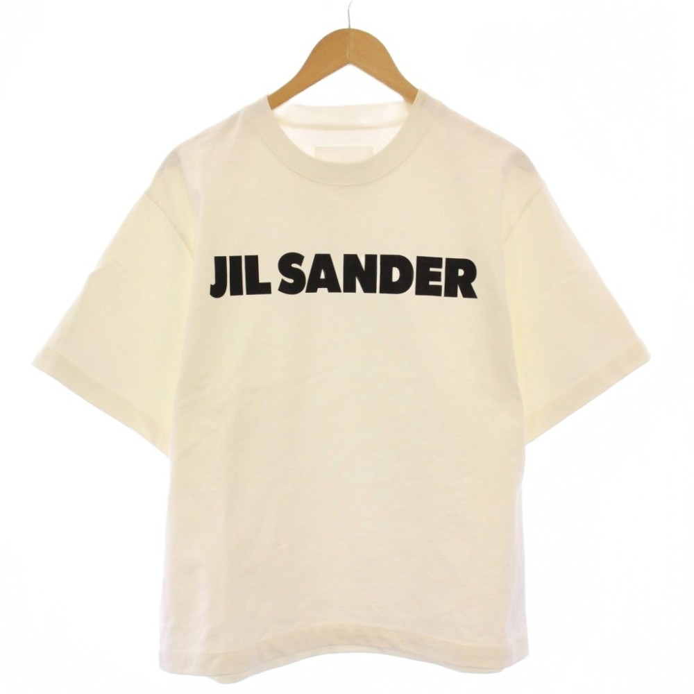 【中古】ジルサンダー JIL SANDER プルオーバー 半袖 労働者の一団のど首 遊撃手丈 ロゴタイプ 刷り上げる バイ色合い L 白 白いこと 黒 黒いこと J02GC0001 J45047 /BB レディース 【ベクター 古着】 260530