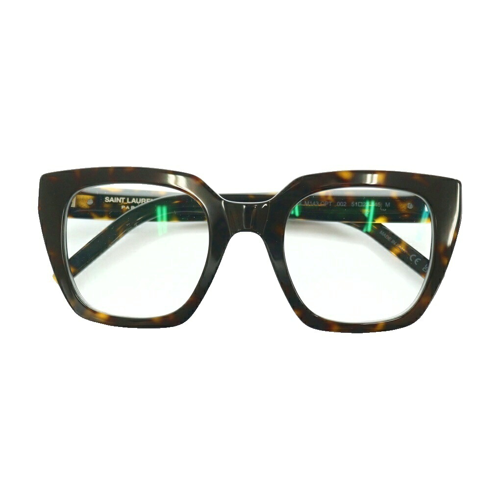 【中古】サンローラン 光の都市 SAINT LAURENT PARIS FRAME メガネ 眼鏡 べっ甲柄 度皆無 Deuxieme Classe取りまわし 51□23 黒 黒いこと 茶 赤銅色 /SS ■os メンズ レディース 【ベクター 古着】 260530