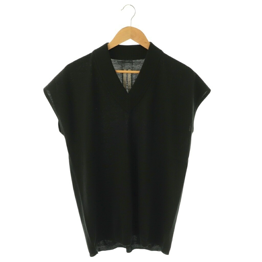 【中古】リックオウエンス Rick Owens 22FW STROBEcollection 羊毛Vのど首編み物 カットソー 北の方ロバート・エドワード・リー XXL 黒いこと /DO ■os レディース 【ベクター 古着】 260529