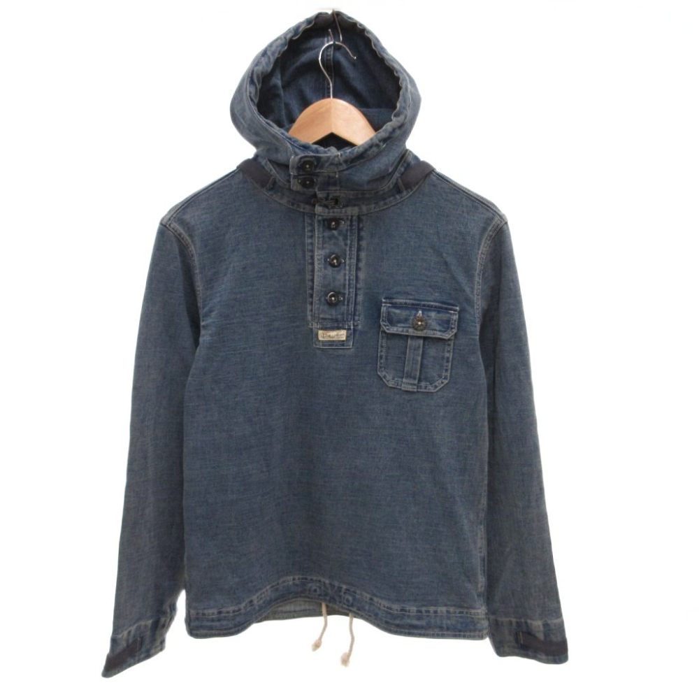 【中古】ポロ バイ ラルフローレン Polo by Ralph Lauren デニムパーカー プルオーバー フード 胸ポケット S インディゴブルー /JS ■GY19 メンズ 【ベクトル 古着】 260626｜ブランド古着の買取販売ベクトル