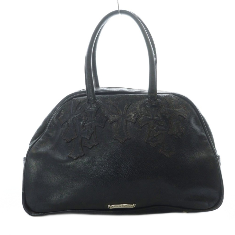 【中古】クロムハーツ CHROME HEARTS GYM MD ジムバッグ ミディアム トートバッグ ハンドバッグ セメタリークロスパッチ レザー ダガー シルバー925 ロゴプレート スクロールラベル 黒 ブラック /KW ■GY17 メンズ 【ベクトル 古着】 260626|ブランド古着の買取販売ベクトル
