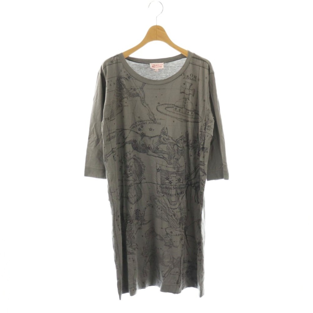 【中古】未使用品 ヴィヴィアンウエストウッドレッドレーベル Vivienne Westwood RED LABEL 七分袖 星座 ワンピース 膝丈 2 グレー /HK ■OS レディース 【ベクトル 古着】 260721｜ブランド古着の買取販売ベクトル