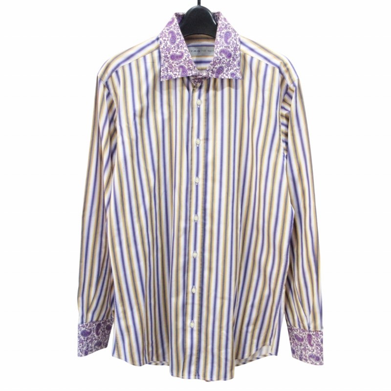 [未使用級] エトロ　ETRO イタリー製　長袖シャツ　ベースリー柄　38 未使用級] エトロ ETRO イタリー製 長袖シャツ ベースリー柄 38