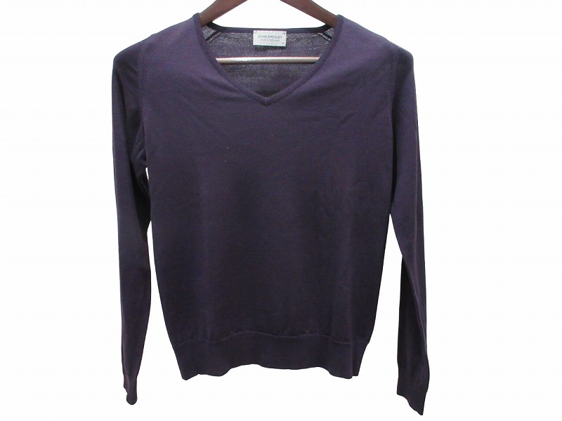 【中古】ジョンスメドレー JOHN SMEDLEY セーター ニット Vネック ハイゲージ ウール パープル M メンズ レディース 【ベクトル 古着】 260306|ブランド古着の買取販売ベクトル