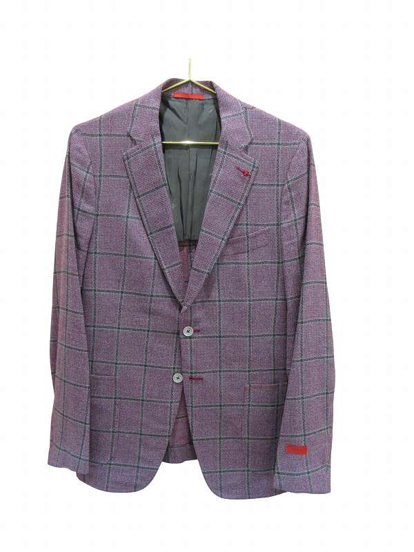 【中古】未当て嵌める品 イザイア ISAIA 上衣 厚地の外套 車窓書き込み パープル 50 8R メンズ 【ベクター 古着】 260521