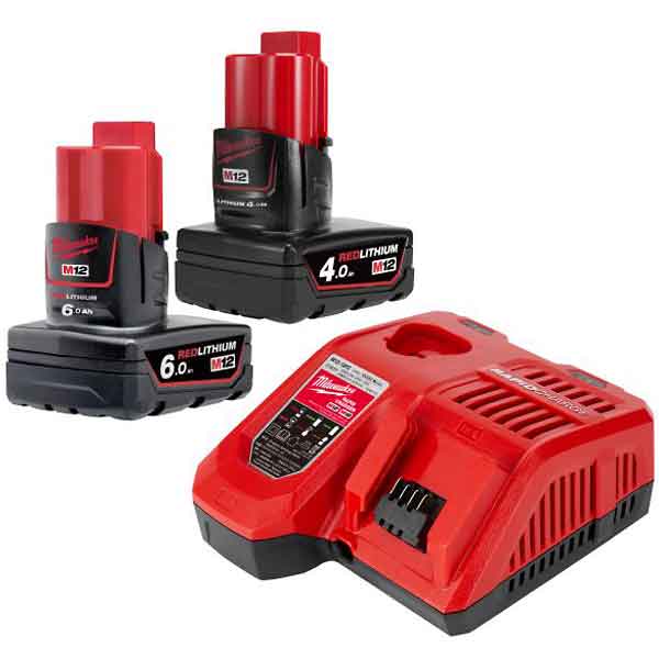 ミルウォーキー M12 4.0Ah \u0026 6.0Ah FC 出発信号機一揃いの道具 M12-18 NRG-642 JP