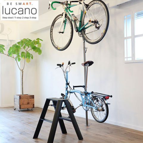 【送料無料】【lucano(ルカーノ)】【脚立】【おしゃれな踏台】【2-step(2段)】　ブラック　ML 2.0-2(BK)　2step