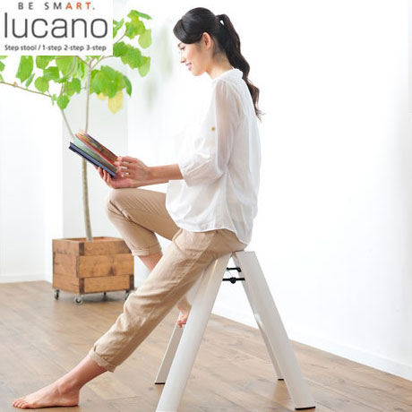 【貨物輸送無料】【lucano(ルカーノ)】【脚立】【格好のいいな踏台】【2-step(2段)】 白いこと ML 2.0-2(WH) 2step 花・ガーデン・DIY-はしご・作業台-脚立