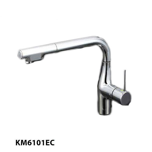 貨物輸送無料 KM6101EC KVK/ケーブイケー e生き肝 流し台用シングル生き肝式シャワー付雑ぜ合わせる栓