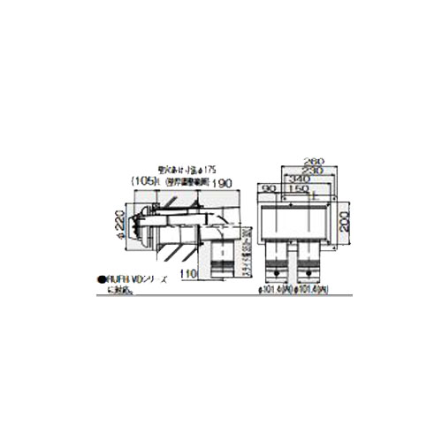 円 大きい割引 リンナイ Kp部材 F100 2本管直出給排気筒トップ Fftl 10 300 21 0121 Fftl Rinnai