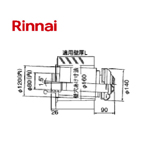 楽天市場】リンナイ 100mm2本管直出給排気筒トップ FFTL-10-200B