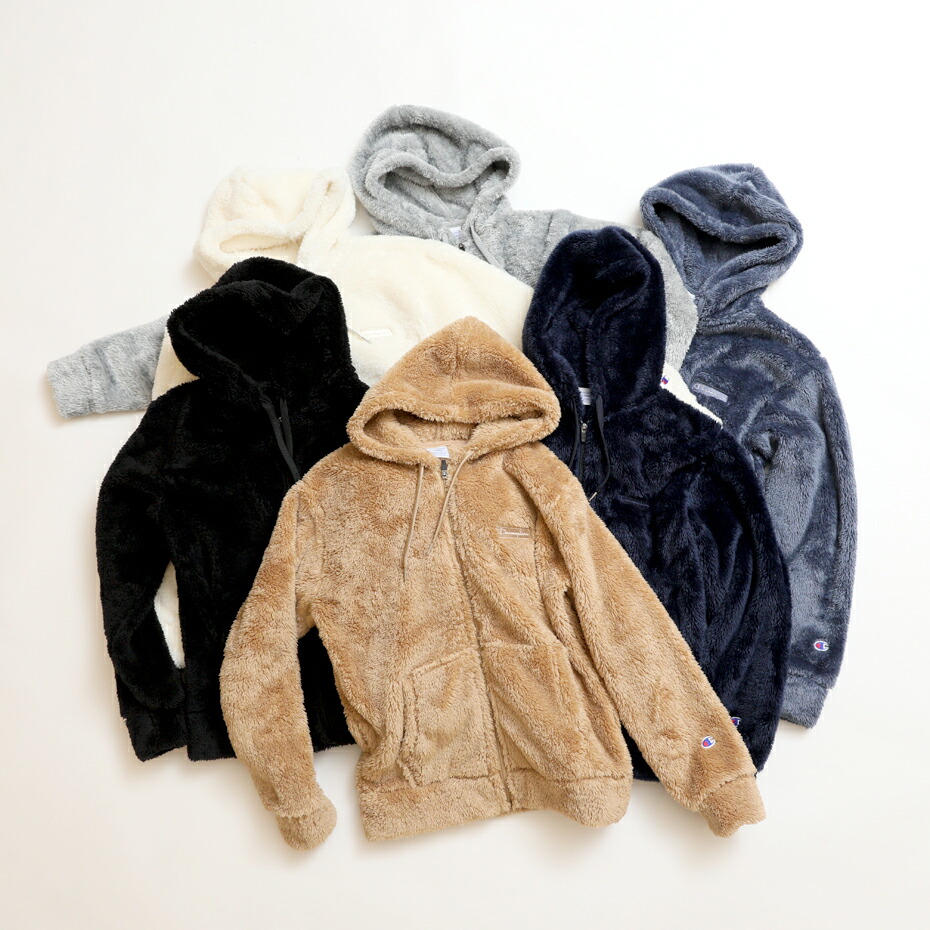 はやりっ児 パーカー メンズ M Xl大きさ Champion フリース モコモコ ボア 本質的 ジップフードフリースジャケット 秋冬新作 ベーシック チャンピオン C3 L615 ネイビイブルー Vned Org