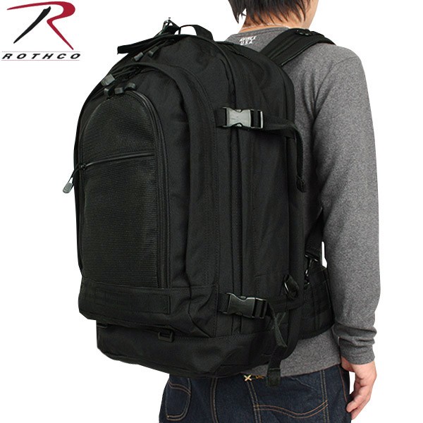クーポンで15%OFF★ROTHCO ロスコ MOVE OUT TACTICAL トラベルバッグ ブラック 頑丈かつ機能的な3WAY使用トラベルバッグ 旅行は勿論、ビジネスなど出張にも最適です メンズ ミリタリー アウトドア リュック バックパック【T】ギフト