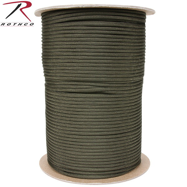 クーポンで15%OFF★ROTHCO ロスコ 550LB パラシュートコード 600フィート OD【550LB. TYPE lll 600】パラコード アウトドア、サバイバル 靴ひも テント タープ ロープ ROTHCO ロスコ メンズ ミリタリー アウトドア スポーツ【T】ギフト