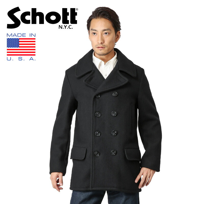 楽天市場 ポイント10倍 Schott ショット 714us ロングメルトンピーコート Navy 7331 クーポン対象外 メンズ Pコート ウールコート アウター ジャケット ダブル カジュアル アメカジ ブランド おしゃれ 大きいサイズ Waiper 楽天 ミリタリーショップwaiper