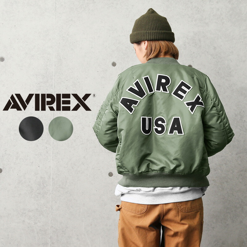 尖んがり10倍！AVIREX アビレックス 7835952608 レディース COMMERCIAL LOGO MA-1航空上衣【引き換え証客体外】【7832952602】【T】｜アウター ミリタリー 中綿 防寒 上衣 心地よい アメカジ 表どおり 秋冬 ロゴタイプ刺しゅう