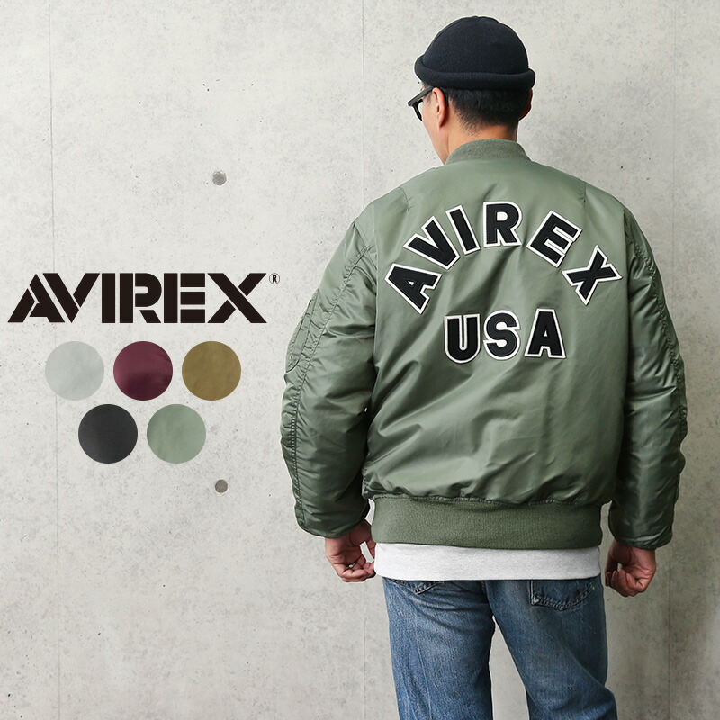 尖んがり10倍！AVIREX アビレックス 7835952036 COMMERCIAL LOGO MA-1航空上衣【引き換え証客体外】【7832952013】【T】｜メンズ ミリタリー上衣 広告業 ひな形 アウター 上衣 ブランド名 今めかしい MA1 大層らしい大きさ