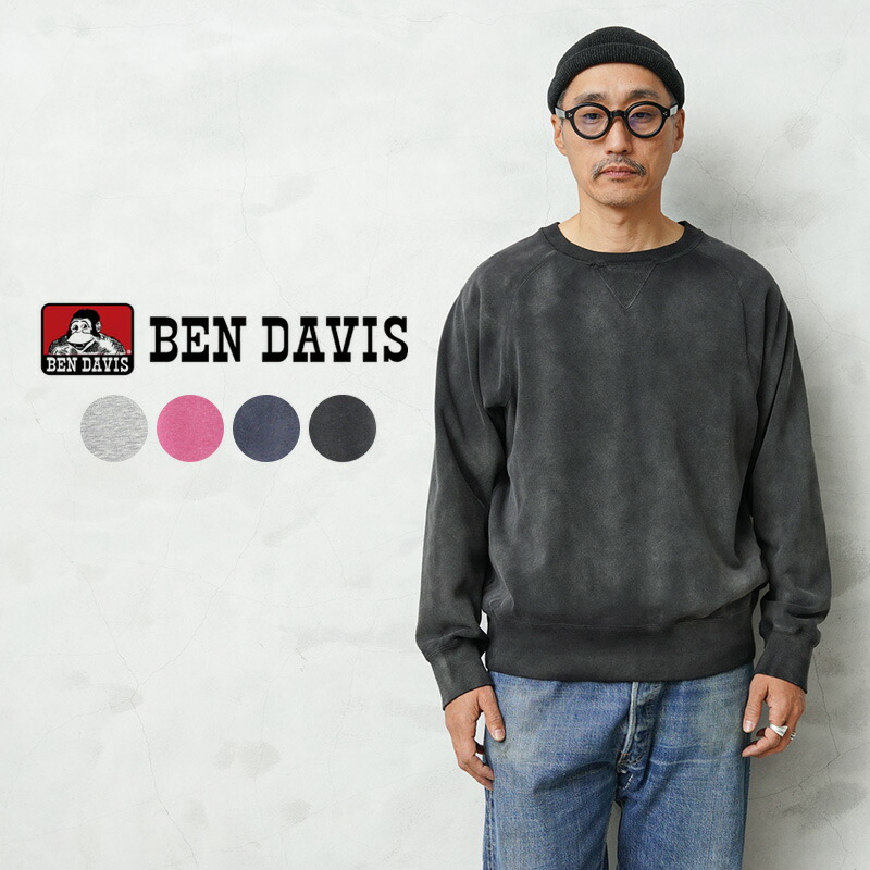 【最短即日発送】BEN DAVIS ベンデイビス C-26380014 70'S FIT F-SLEEVE CREW クルーネック スウェット シャツ【クーポン対象外】【T】