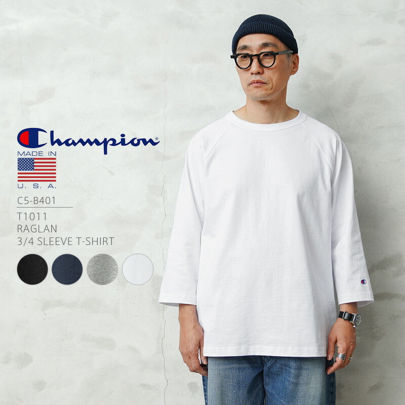 【最短即日発送】Champion チャンピオン C5-B401 T1011 ラグラン 3/4スリーブ Tシャツ MADE IN USA【クーポン対象外】【T】