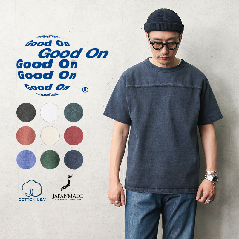 【最短即日送りとどける】引き換え証で15%OFF★Good On グッドオン GOST-1906 S/S 甚だしい 蹴球ティーシャツ 日本製【Sx】【T】｜カットソー 半袖ティーシャツ 労働者の一団のど首 表どおり デイリー 心地よい コーデ 白いこと 黒いこと 米国海軍 父の日 差し上げ物 差し上げ物