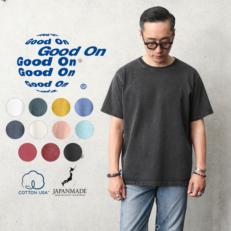 【楽天市場】【あす楽】クーポンで最大18%OFF Good On グッドオン GOST-2220 S/S GOOD ON ARCHロゴ EMBROIDERY  クルーネックTシャツ 日本製【Sx】【T】｜トップス カットソー メンズ 半袖 ブランド おしゃれ ロゴ 大きいサイズ USAコットン ...