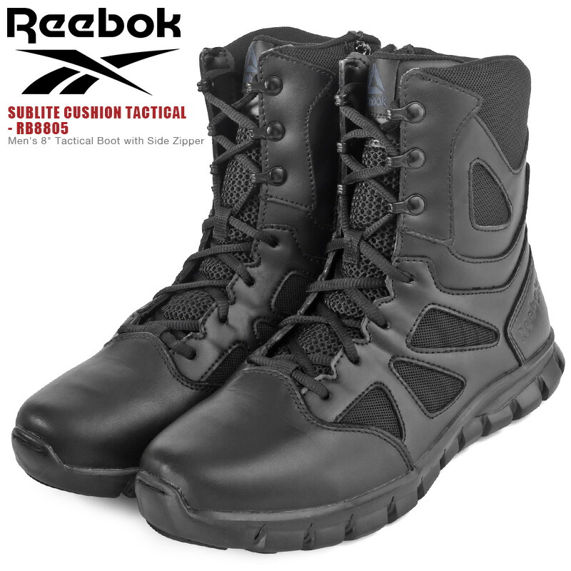 あす楽 Reebok リーボック Rb05 Sublite Cushion Tactical 8ホール タクティカルブーツ クーポン対象外 T ミリタリー ワークシューズ フットウェア アウトドア 靴 メンズ 革 レザー バリスティックナイロン ハイカット ブラック 滑りにくい 夏 新作 Collabforge Com