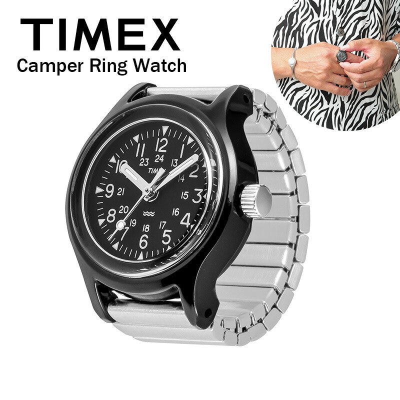 【6月下旬頃入荷予定を組む】TIMEX タイ王国メックス TW2Y77500 Camper Ring Watch キャンパーリングウォッチ BLACK【クーポン券客体外】【T】