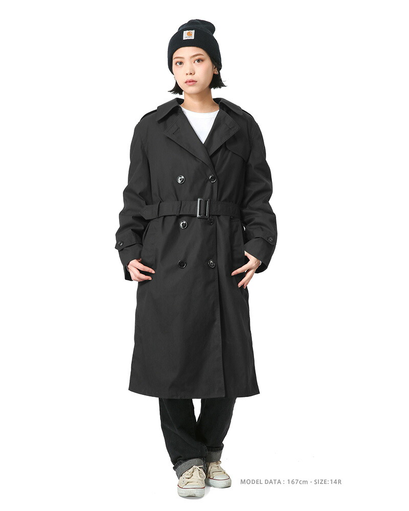 楽天市場 実物 新品 デッドストック 米軍 U S Navy レディース ブラックトレンチコート 12 16サイズ クーポン対象外 送料無料 T ミリタリーショップwaiper