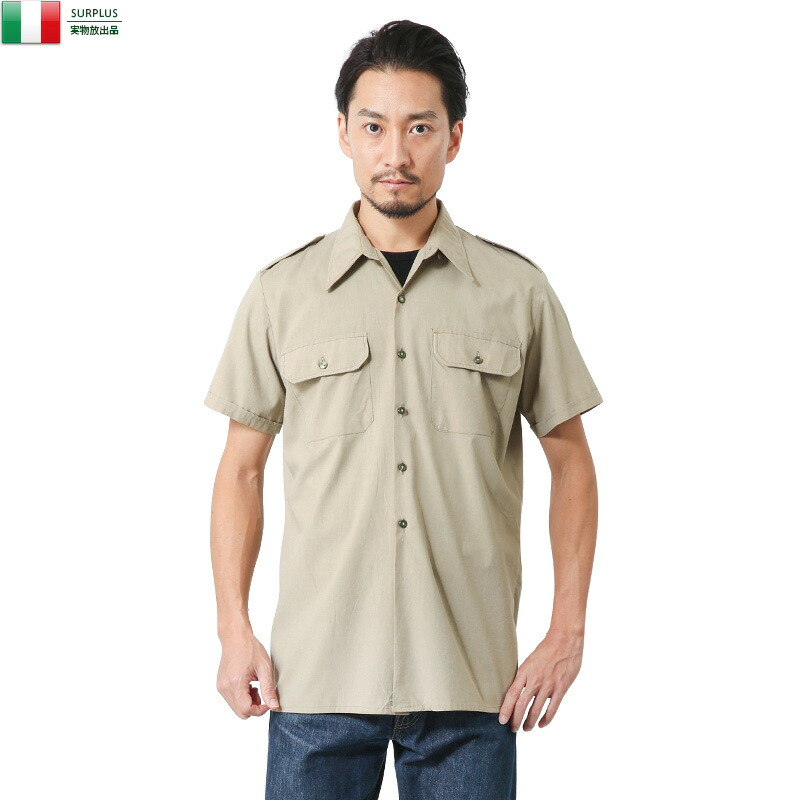 MILITARY - vintage 70's ミリタリー イタリア軍 シャツ 実物 軍