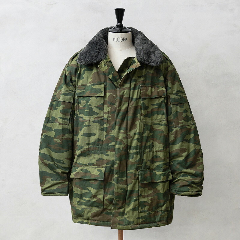 実物 新品 デッドストック ロシア軍 VSR-98 フローラカモ ウィンター ジャケット #1【クーポン対象外】【I】｜ミリタリー アウター コート メンズ カジュアル 迷彩 カモ柄 カモフラ ボア 防寒 中綿 軍放出品 おしゃれ