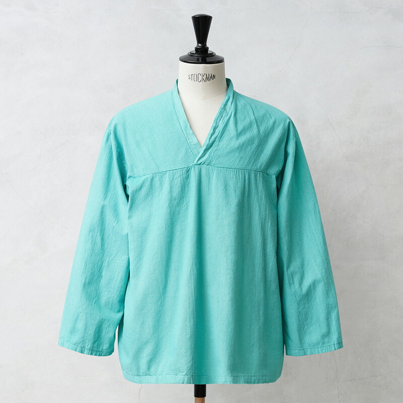 実物 新品 デッドストック ロシア軍 70s ヘンリーネック スリーピングシャツ ROBIN EGG BLUE染め【Cx】【I】｜メンズ トップス ミリタリー 7分袖 長袖 プルオーバーシャツ ノーカラーシャツ 古着 リメイク ファッション おしゃれ wip_23051718_1.jpg
