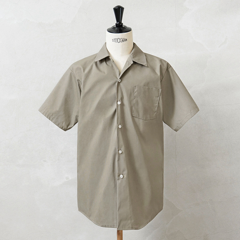 デッドストック アメリカ連邦刑務所（FEDERAL BUREAU OF PRISON）S/S プリズナーシャツ カーキ【クーポン対象外】【I】｜メンズ 半袖シャツ トップス 無地 大きいサイズ 開襟シャツ ベージュ 古着 ファッション おしゃれ